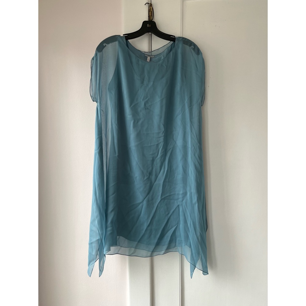 Fairy Morgane Le Fay Icy Blue Chiffon Dress with Silk Slip